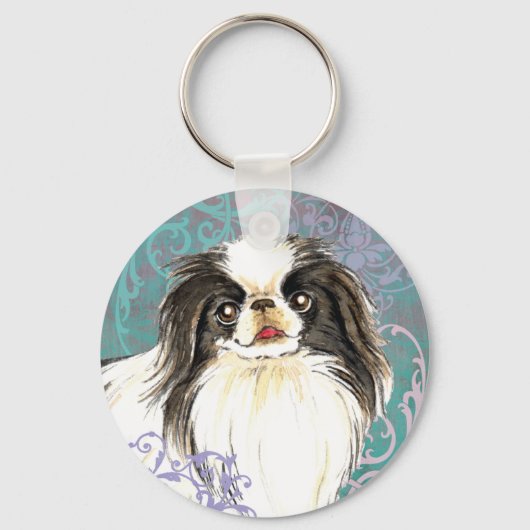 Elegantes japanisches Chin Schlüsselanhänger (Vorderseite)