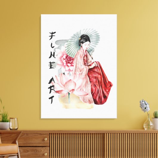 elegantes japanisches Geisha Girl Leinwanddruck (Insitu (Wohnzimmer))