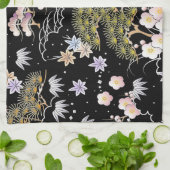 Elegantes japanisches Inspiriertes botanisches Kun Geschirrtuch (Gefaltet)