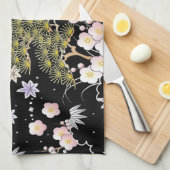 Elegantes japanisches Inspiriertes botanisches Kun Geschirrtuch (Viertel Falte)