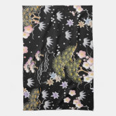 Elegantes japanisches Inspiriertes botanisches Kun Geschirrtuch (Vertikal)