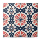 Elegantes japanisches Kimono Muster Tile Fliese (Vorderseite)