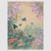 Elegantes japanisches Themed Decoupage Crafting Seidenpapier (Vorderseite)