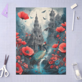 Elegantes japanisches Themed Decoupage Crafting Seidenpapier