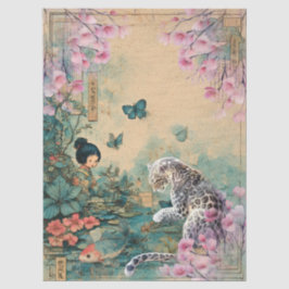 Elegantes japanisches Themed Decoupage Crafting Seidenpapier