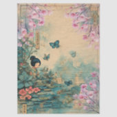 Elegantes japanisches Themed Decoupage Crafting Seidenpapier (Vorderseite)