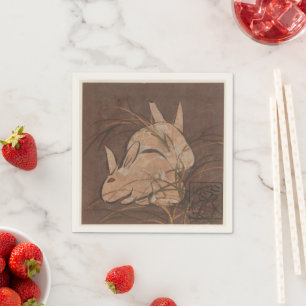 Elegantes japanisches Vintages Rabbits Art Paper N Serviette