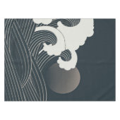 Elegantes japanisches Waves Schwarz-Weiß-Artwork| Tischdecke (Vorderseite (Horizontal))