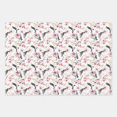 elegantes japanisches Ziegelvogelmuster Geschenkpapier Set (Vorderseite 3)