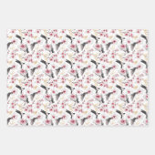 elegantes japanisches Ziegelvogelmuster Geschenkpapier Set (Vorderseite 2)