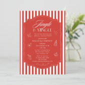 Elegantes Jingle & Mingle Corporate Christmas Part Einladung (Stehend Vorderseite)