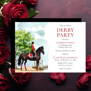 Elegantes Jockey und Race Horse Derby Party Einladung
