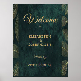 Elegantes Joint Double Birthday Twin Poster