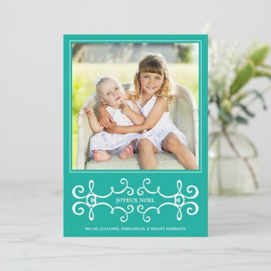 Elegantes Joyeux Weihnachten (Stehend Vorderseite)