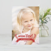 Elegantes Joyeux Weihnachten Rustikale Schneeflock (Stehend Vorderseite)