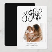 Elegantes Joyful-Foto Feiertagskarte (Vorne/Hinten)