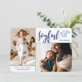 Elegantes Joyful Hanukkah 2 Foto Feiertagskarte (Stehend Vorderseite)