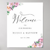 Elegantes Joyful Pastel Floral Wedding Welcome Sig Poster (Vorne)
