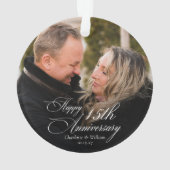 Elegantes Jubiläum Couple Foto Ornament (Rückseite)