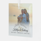 Elegantes Jubiläum-Foto-Kalligrafie-Skript Ornament Aus Glas (Vorderseite links)