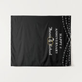 Elegantes Jubiläum Foto Op Hintergrund Schwarz Wandteppich (Vorderseite (Horizontal))