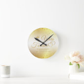 Elegantes Jubiläum Gold JAHRE INTO FOREVER Runde Wanduhr (Zuhause)