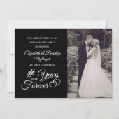 Elegantes Jubiläum Herzjahre ins Foto Einladung (Vorderseite)