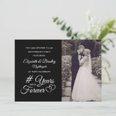 Elegantes Jubiläum Herzjahre ins Foto Einladung (Stehend Vorderseite)