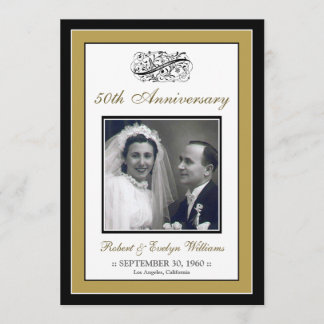 Elegantes Jubiläum Party Custom Invitation (Gold) Einladung
