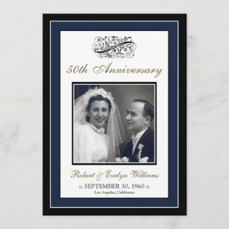 Elegantes Jubiläum Party Custom Invitation (Marine Einladung