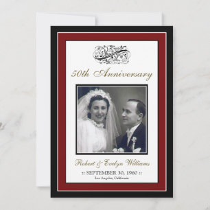 Elegantes Jubiläum Party Custom Invitation (rot) Einladung