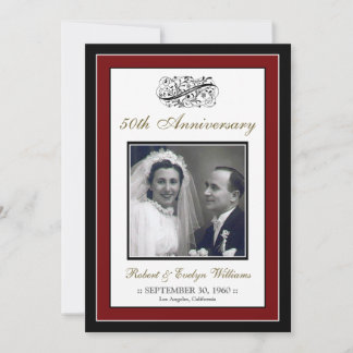Elegantes Jubiläum Party Custom Invitation (rot) Einladung