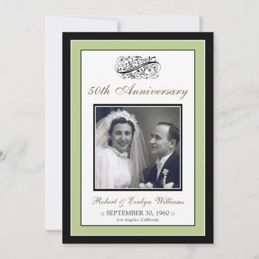 Elegantes Jubiläum Party Custom Invitation (Weise) Einladung (Vorderseite)