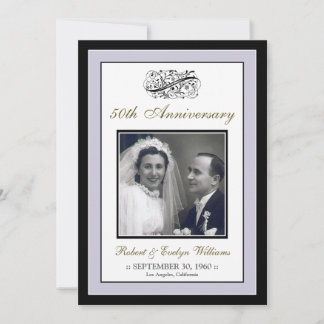 Elegantes Jubiläum Party Custom Invite (silber) Einladung