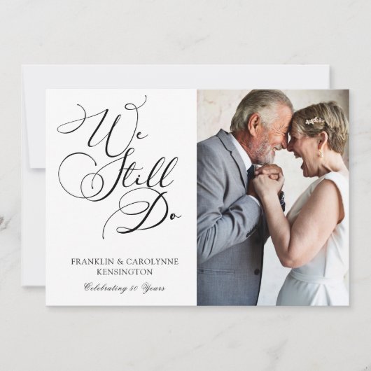 Elegantes Jubiläum Vow Renewal Foto Einladung (Vorderseite)