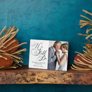 Elegantes Jubiläum Vow Renewal Foto Fotoplatte