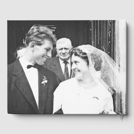 Elegantes Jubiläum Vow Renewal Foto Gästebuch (Rückseite)