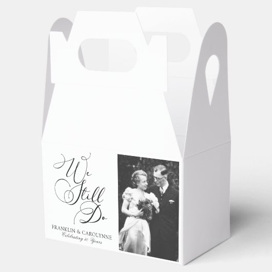 Elegantes Jubiläum Vow Renewal Foto Geschenkschachtel (Geöffnet)