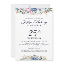 Elegantes Jubiläum Wasserfarben Blau Gold