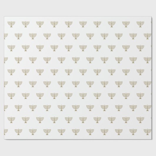 Elegantes jüdisches jüdisches Menorahmuster aus we Geschenkpapier (Flach)