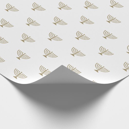 Elegantes jüdisches jüdisches Menorahmuster aus we Geschenkpapier (Ecke)