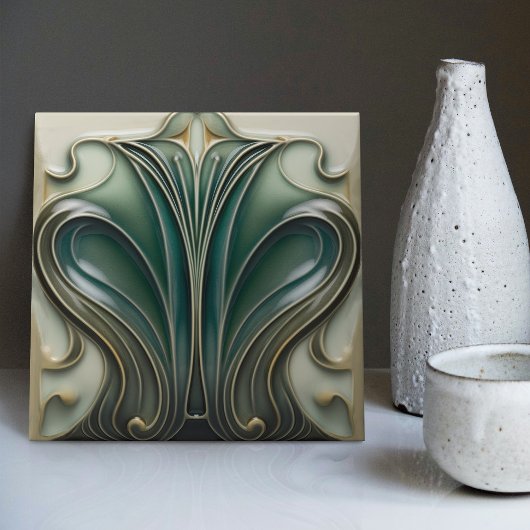 Elegantes Jugendstil Fliese