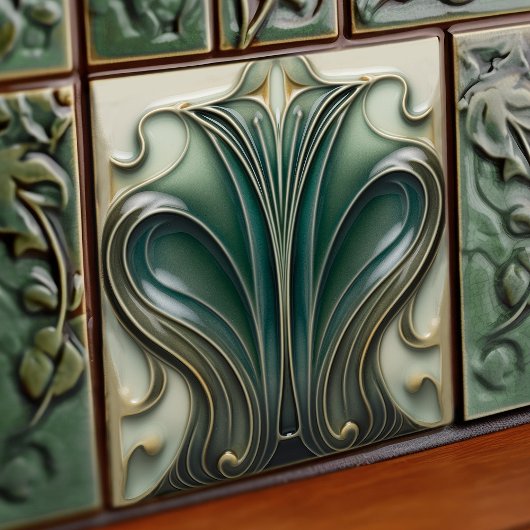 Elegantes Jugendstil Fliese