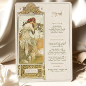 Elegantes Jugendstil Hochzeitsmenü Einladung