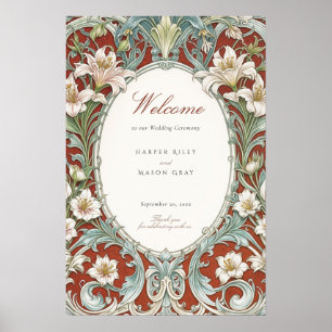 Elegantes Jugendstil-Hochzeitssymbol Poster