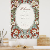 Elegantes Jugendstil-Hochzeitssymbol Poster (Küche)