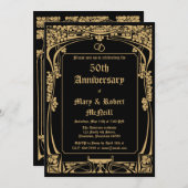 Elegantes Jugendstil-Hochzeitstag Einladung (Vorne/Hinten)