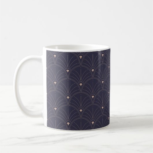Elegantes Jugendstil, minimalistisches Muster. Kaffeetasse (Links)
