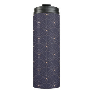 Elegantes Jugendstil, minimalistisches Muster. Thermosbecher