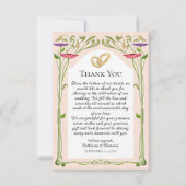 Elegantes Jugendstil mit Rings Wedding Dankeskarte (Vorderseite)